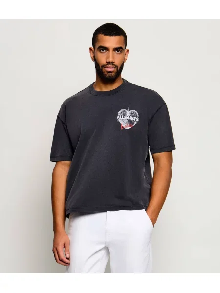 AllSaints Tricou Reflect | Relaxed fit negru