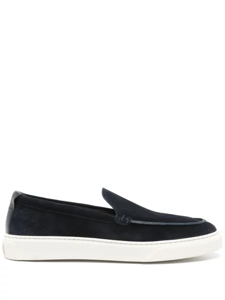 Pantofi loafer Woolrich din piele de căprioară albastru