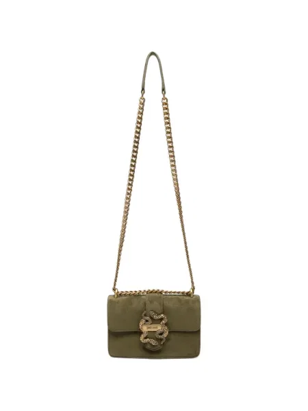 Geantă Just Cavalli cu model piele de șarpe verde