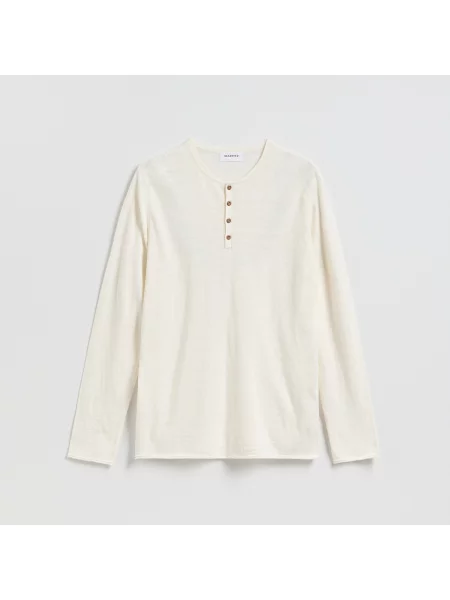 Reserved Henley svetr krémová