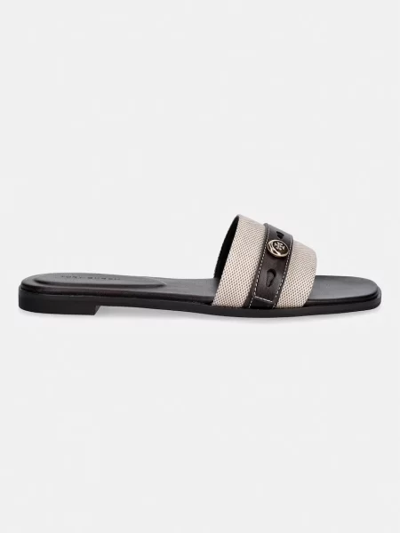 Tory Burch чехли с равна подметка дамски Romy Slide кафяво