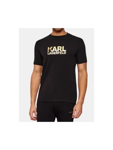 Karl Lagerfeld Tricou crem / negru auriu