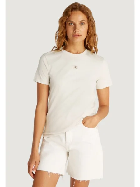 Тениска Calvin Klein Jeans бежово