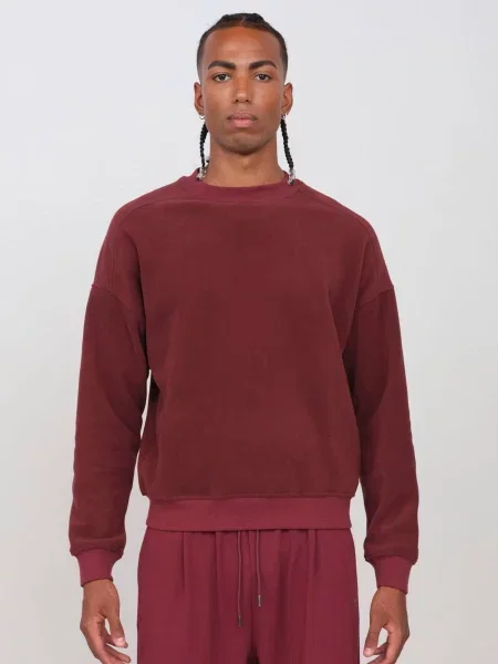 OWN Off With Nature Sweater majica Pile Girocollo bordo