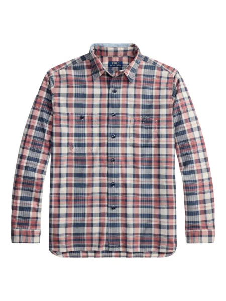 Czapka z daszkiem Polo Ralph Lauren w kratkę z twillu biznesowa niebieska