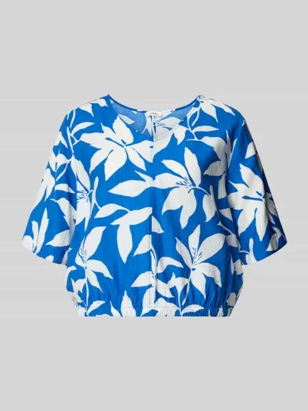 Koszulka bluzkowa o kroju relaxed fit z mieszanka S.oliver Red Label niebieska