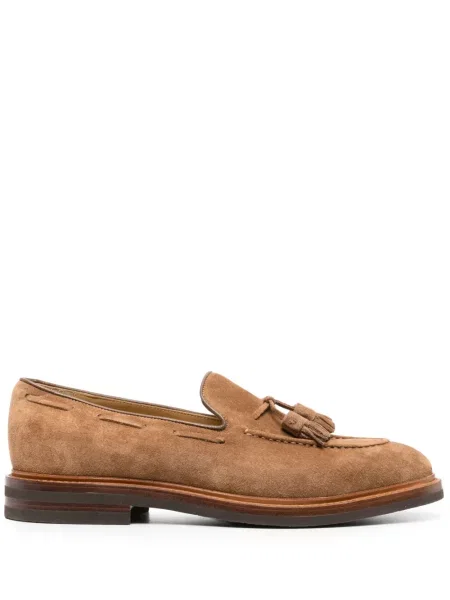 Pantofi loafer Brunello Cucinelli din piele de căprioară maro