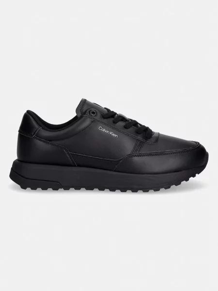 Pánska obuv Calvin Klein City Runner Laceup Leather triple black čierna