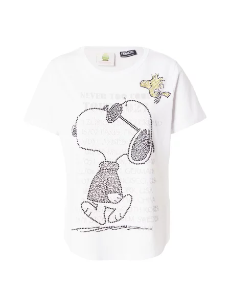 PRINCESS GOES HOLLYWOOD Tricou Peanuts Tour galben / gri deschis / negru alb