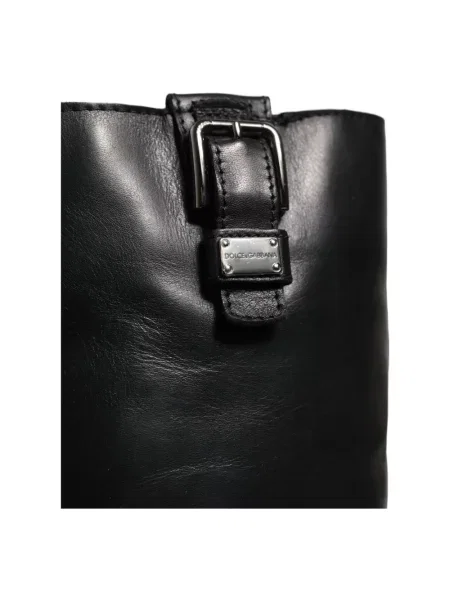 Kozaki Dolce And Gabbana skórzane czarne