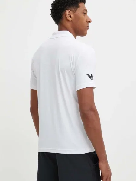 Однотонное поло Ea7 Emporio Armani белое