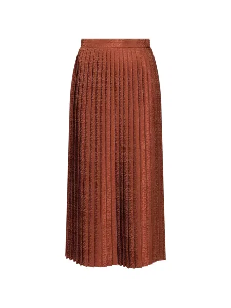 Fustă midi Mm6 Maison Margiela din jacard maro