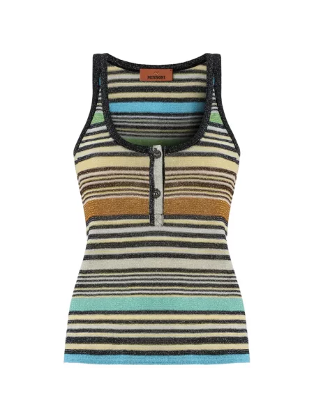 Top Missoni tricotate albastru