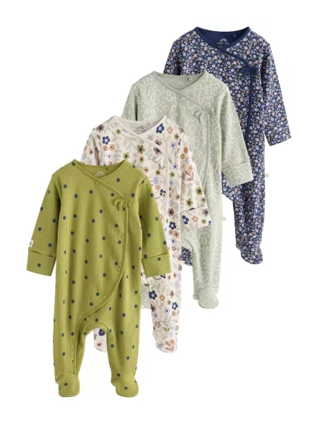 Next Pijamale ecru / închis / verde mentă / verde kiwi albastru