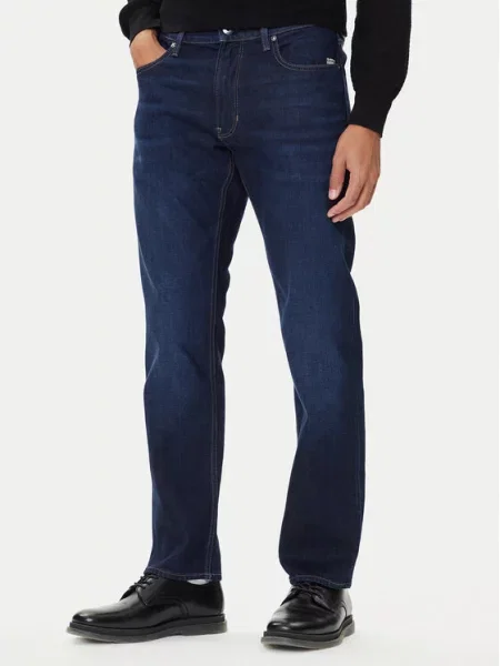G-Star Raw Jeans hlače Mosa Mornarsko Straight Fit modra