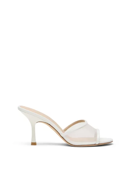 Klapki Stuart Weitzman skórzane beżowe