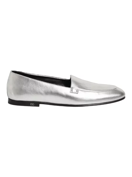 Półbuty Dolce And Gabbana skórzane casual szare