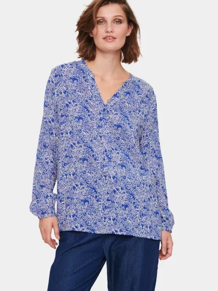 SAINT TROPEZ Bluza temno modra bela