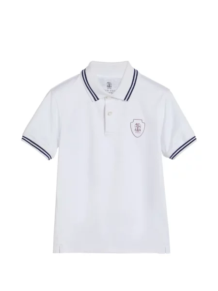Koszulka polo dziecięca Brunello Cucinelli biała