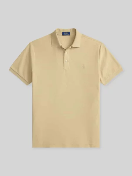 Koszulka polo o kroju slim fit z czystej bawełny Polo Ralph Lauren beżowa