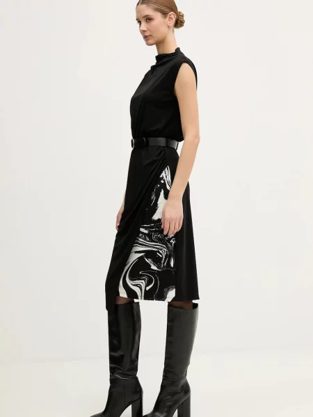 Сукня Dkny midi пряма чорний