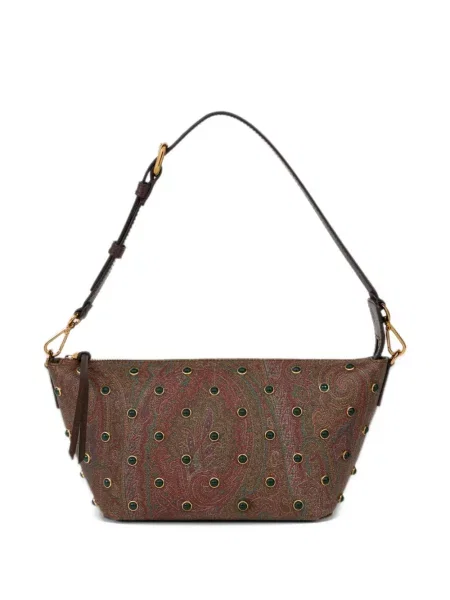Crossbody torbica Etro sa šiljcima smeđa