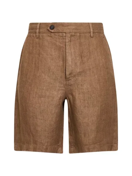 Pantaloni scurți Mc2 Saint Barth cu model herringbone maro