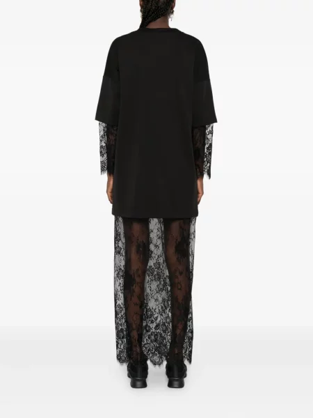 Rochie maxi Hamza din dantelă de costum negru
