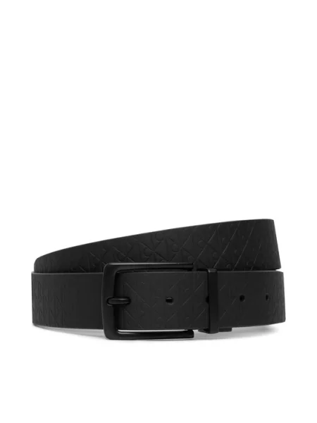Calvin Klein Pas Pin Buckle Rbr Aop Adj/Rev črna