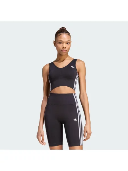 Braletka Essentials 3 Stripes Seamless czarna