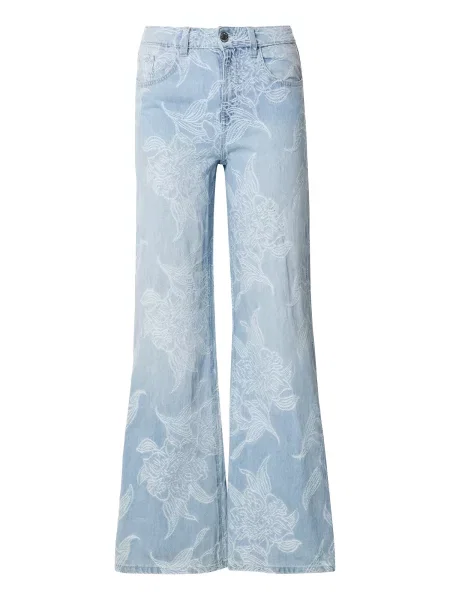 Gina Tricot Jeans albastru deschis alb