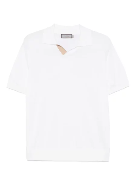 Polo Canali din piele de căprioară alb