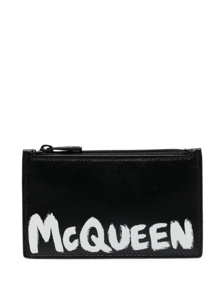 Portofel Alexander Mcqueen din piele cu imagine negru