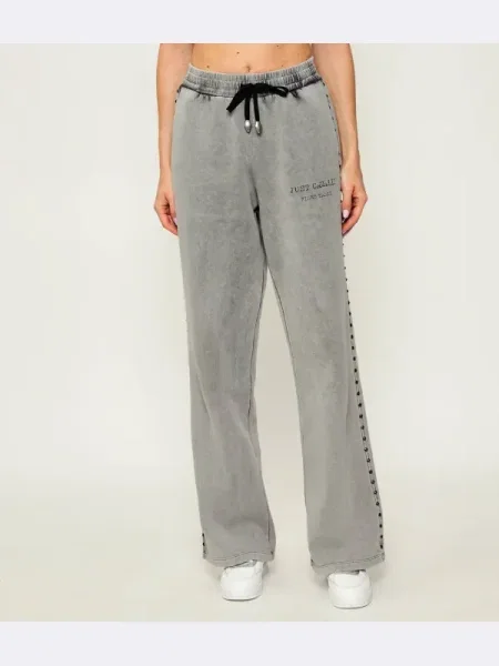 Just Cavalli pantaloni de trening cu imprimeu gri