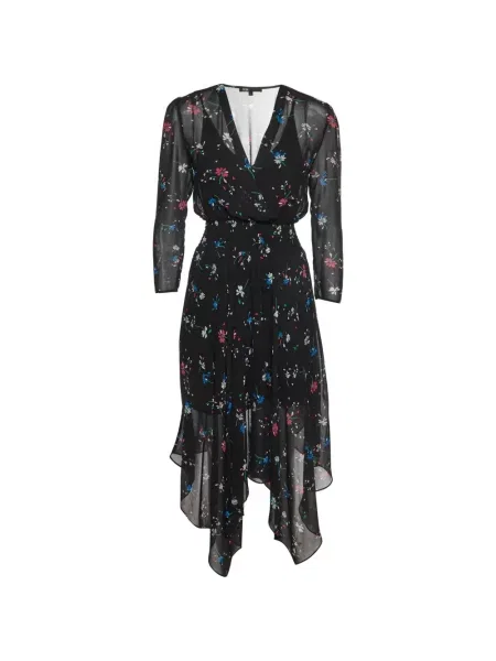 Rochie midi Maje cu model floral cu imagine negru