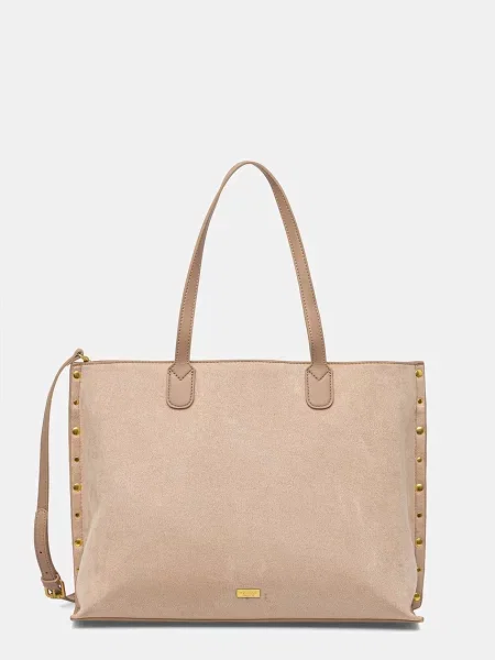 Morgan geantă shopper pentru femei cu imitație de piele întoarsă bej