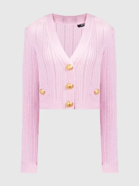 Кардиган у фактурний візерунок Balmain рожевий