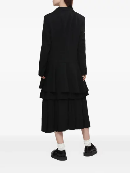 Cu peplum palton Black Comme Des Garçons negru