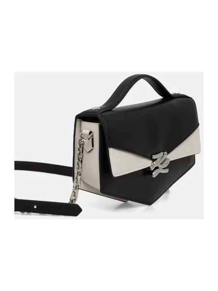 Karl Lagerfeld torebka crossbody skórzana Karl Lagerfeld Studio czarna