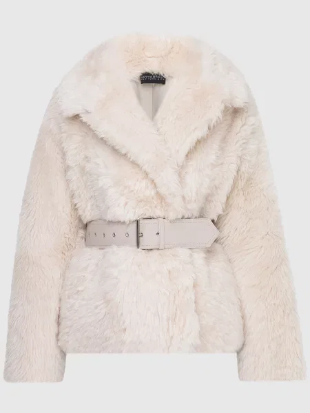 Світло-бежева шуба Dennis Basso бежева