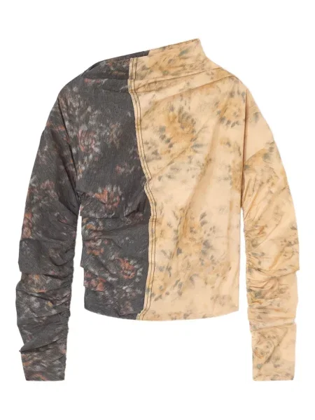 Top Ganni cu model floral cu imagine galben