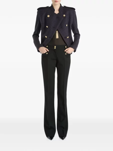 Geacă Balmain din tweed albastru
