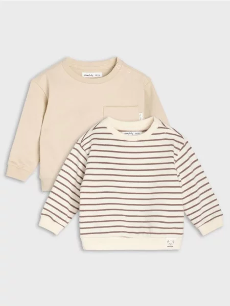 Sinsay mikiny crewneck 2 pack béžová