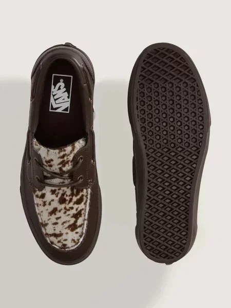 Vans Boat Shoe мокасини дамски от кожа кафяво