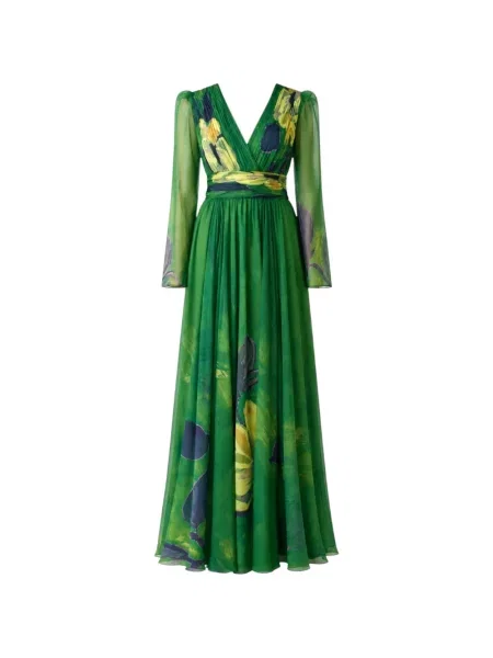 Rochie maxi Charo Ruiz Ibiza cu model floral cu imagine verde