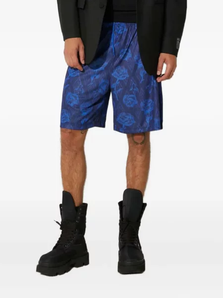 Květinové kraťasy Aries s potiskem modré