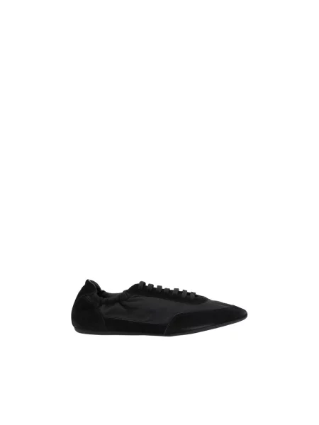 Sneakersy Prada zamszowe z logo czarne