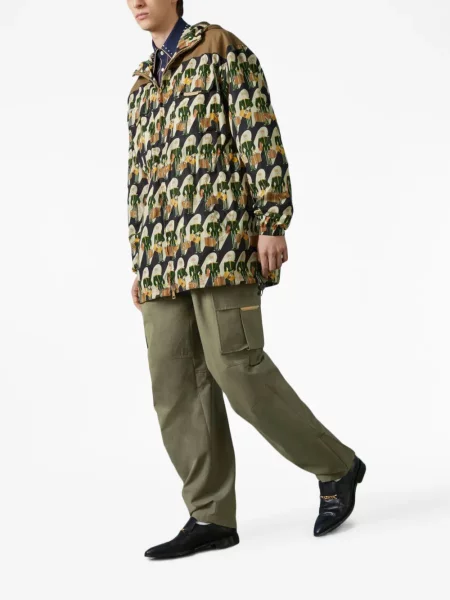 Plátěné cargo kalhoty Gucci zelené