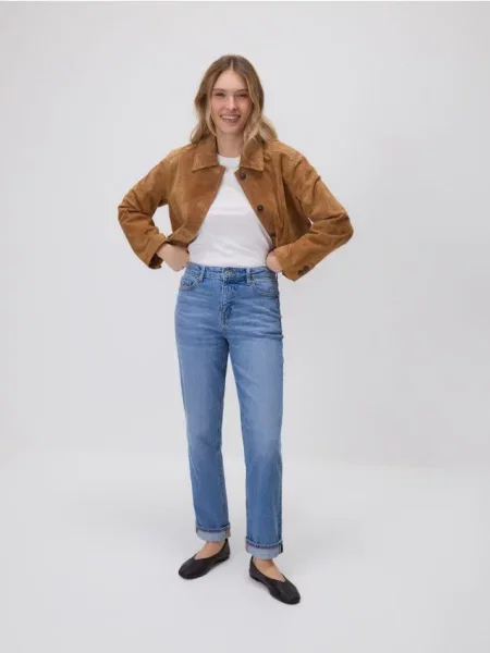 Reserved Jeansy Boyfriend niebieski