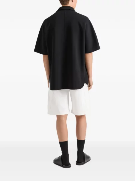Pantaloni scurți din denim Givenchy cu model herringbone alb